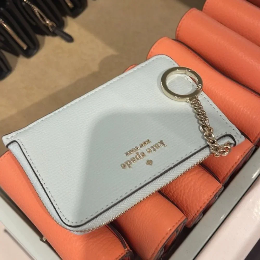 Kate Spade Darcy Medium L-Zip Card Holder Blue Glow - Picture 6 of 13